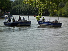 Die Boote des THW bei der Freiwasserrettungsübung