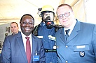 MdB Dr. Karamba Diaby traf Ortsbeauftragten Marco Bohrer. Foto: THW/ Maximilian Beyer